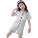 SWOMOG Kids Silk Pyjamas Set | Short Sleeve Satin PJs for Girls Boys | Button-Down Silky Nightwear for Children and Teens | Gray, Ages 4-5 - Buy Online on SooperMarket.com