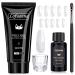 Lofuanna poly nail gel set-60ml white nail extension gel all-in-one set nail gel kit for nails with slip solution nail form nail brush glass cup nail art design for beginners aa