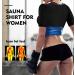 DYUAI Women's Short Sleeve Sauna Sweat Vest XL - Blue Lining, Body Shaper Training Vest for Heat Trapping - Buy Online on SooperMarket.com