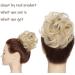 Golden & Bleach Blond Updo Ponytail Hair Extension | Messy Bun Scrunchie Curly Wavy Hairpiece for Women - 35g - Buy Online on SooperMarket.com