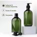 Alledomain 2PCS 500ml/17oz Empty Refillable Plastic Lotion Pump Bottles Shampoo Body Washing Cream Shower Gel Storage Holder Container Toiletries Liquid Dispenser (Brown & Green) - Buy Online on SooperMarket.com