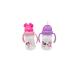 Disney Cudlie Minnie Mouse Baby Girl 2 Pack of 6 Oz Sippers Handles Pop Up Straw Character Molded Lid in Pink & Purple Pink & Purple 2 Count (Pack of 1) Minnie Mouse(6 Ounce)