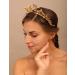 YERTTER Wedding Gold Leaf Tiara Hair Crown - Handmade Bride Hair Band for Bridal Greek Goddess Look - Perfect for Wedding, Prom, Birthday Party - Buy Online on SooperMarket.com