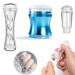 Luvadeyo 3 pieces nail art stamper double -end silicone jelly nail art stamp with 3 pieces of scratches nail stamping manicure for DIY nail art tools accessories - transparent blue