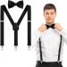 Aoowu Adjustable 2.5 cm Braces with Fly for Men & Women - Durable Black with 3 Metal Clips | Stylish & Functional - Buy Online on SooperMarket.com