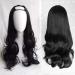 Harajuku Fashion Long Wavy Curly Fluffy U Shaped Wigs Heat Resistant Synthetic Fibre Mixed Gradient Dark Roots Hair for Girls 28inches H S