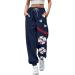 WILLBEST Women Cotton Sport Gym Joggers Sweatpant Oversized High Waist Trouser Causal Running Workout Yoga Track Sweat Jog Pants Jogging Bottoms Activewear XL 1220-djufh-2-purple