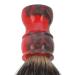 Synthetic Hair Shaving Brush with Red Resin Grip | Barber Salon Tool for Face Hair Cleaning | Best Gifts for Men & Women - Buy Online on SooperMarket.com