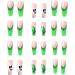Halloween Press on Nails Halloween Press on Nails Medium Horror Ghost and Skull Halloween Fake Nails 24PCS Coffin French Tip False Nails with Gel Glue - Buy Online on SooperMarket.com