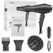 Faszin Ionic Hair Dryer - 2400W Professional Hairdryer with Triple-L Plus Heat Resistant Technology, 4 Styling Accessories Included - Black - Buy Online on SooperMarket.com