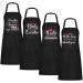 Mepase 4 Pieces Nail Tech Aprons with Pockets Funny Quotes Apron for Nail Technician Manicurists Nail Art Supplies for Nail Salons Cosmetology Smock