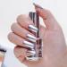 18 ml Metal Nail Polish Mirror Effect - Mirror Nail Polish Chrome Nail Polish - Mirror Effect High Gloss Gel Manicure Nail Polish - Durable Not Removable (Champagne Silver 12)