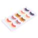 5 Pairs Colorful Eyelashes for Halloween Christmas Stage Show 6D Gradient Long Curled Soft Colored False Eye Lashes Party Fake Eyelashes Makeup Tools