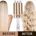 Ten-Tatent 3 Barrel Hair Waver Curling Iron 25mm - 2 Temperatures - Quick Heating - for Long or Short Hair Styling - Heat Resistant Glove - Gold - Buy Online on SooperMarket.com