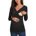 Love2Mi Maternity Nursing Shirt - Short Sleeve V-Neck Breastfeeding T-Shirt - Pregnancy - Dark Black - Size L - Buy Online on SooperMarket.com