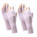 Betinyar 2 Sets of UV Protection Gloves for Gel Manicure UV Gloves for Gel Nail Lamp Protects Hand Skin from UV Rays Sunscreen Gloves(Purple)