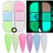 6 Colors Holographic Luminous Nail Powder Glitter Kit - 3D Sparkly Fluorescent Pigments for Acrylic Nails - Mermaid Shinning Glitters for Manicure Tips and Decorations - Buy Online on SooperMarket.com