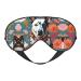 SSIMOO Cattle Dog Florals Print Double-Sided Eye Mask Soft and Light Blocking for Enhancing Sleep Quality Black