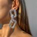 Minzaos BETHYNAS Retro Punk Thick Geometric Dangle Earrings Vintage Heavy Solid Chain Drop Earrings Statement Chain Earrings Hip Hop Jewelry for Women Girls (Silver)
