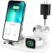 Portable 3 in 1 Charging Station for Apple Products, Foldable Charging Dock for iPhone/AirPodsi Series, Charging Stand Compatible with iWatch Ultra/8/7/6/5/4/3/2/1/SE(with 15W Adapter)(White)