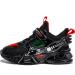 WZRUISEN Children's Sports Shoes Fashion Little Boys Casual Shoes Children's Sports Shoes 32 EU Black
