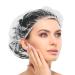 50pcs Comfortable Disposable Shower Caps  Large Thick Clear Plastic Elastic Bath Cap for Shower  Hair care  Beauty Salon  Home Use  Hotel  Spa  and Hair Salon - Clear