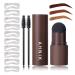Eyerow Stamp Stencil Kit Brow Stamping Kit Perfect Brows Stamp Kit Brow Stamp Shaping Kit Eyebrow Stamp Waterproof (Reddish Brown)