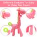 Soothing Giraffe Silicone Baby Teether Toy - Easy to Hold & Clean, Pain Relief for Infant Sore Gums (Pink) - 3 Months - Buy Online on SooperMarket.com