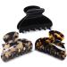 FSMiling medium -sized hair clips for fine hair non -slip small hair clips for women thin thick hair celluloid turtle hair clip black turtle bright turtle dark leopard pattern black