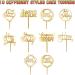 10-Pack Gold Acrylic Happy Birthday Cake Toppers - 4x6 inch - Birthday Cake Supplies - Buy Online on SooperMarket.com