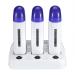 Depilatory Wax Kit for Women and Men Coarse Hair Removal Heating Base for Body Hair (European Three-Seater)