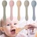 5 Pcs Baby weaning Spoons Silicone Self-Feeding Spoons Baby Feeding Training Spoon Training Feeding for Mini Kids Utensils for Over 6 Months Babies Boy Girl Toddlers First Foods