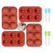 Bestylez 4 Pcs Medium Silicone Molds With 4 Droppers For Hot Chocolate Bombs (aka Cocoa Bombs) 4 pack 6 holes 2 inch