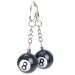 Aboiledy 2 pieces of billiard ball keychain key ring happiness keychain black 8 ball keychain billiard creative keychain keychain 25mm keychain made of plastic
