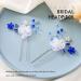 Blue Rhinestone Wedding Lace Flower Hair Pins - Bridal Crystal Headpieces for Women and Girls (Pack of 2) - Buy Online on SooperMarket.com