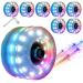 Nezylaf 8 Piece Upgrade Light up Roller Skate Wheels, Luminous Skate Wheels with Bearings Installed for Indoor or Outdoor Double Row Skating and Skateboard 32 x 58 mm 78A 6Led-Colorful