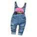 KIDSCOOL SPACE Baby Denim Overalls 3D Cute Cartoon Knitted Jean Dungarees 18-24 Months Cute Girl