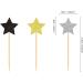 120 Pcs Star Cupcake Toppers Happy New Year Glitter Black Gold and Silver Star Cake Topper Picks Toothpick Toppers New Year Photo Props for New Year Party Supplies (Star) - Buy Online on SooperMarket.com