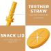 CHENGU Silicone Snack Cup | Spill Proof Food Container for Toddler Baby | Teether Straw & Spoon | 9 Ounce (Yellow) - Buy Online on SooperMarket.com