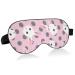 Haskirky Light Blocking Eye Mask Breathable and Adjustable Adult Men and Women Travel on Business Trips Yoga Meditation Light Smooth Comfortable Eye Mask Office Deep Sleep Goodies Pink Wave Dot Rab