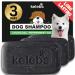 Kelebs dog shampoo sensitive |Fell care dog |Dog Hampoo puppies |Soiling natural dogs shampoo soap pieces |With lavender oil & oatmeal |Vegan |3 pack (Charcoal)