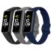 Tkasing Compatible with Samsung Galaxy Fit 2 Bands,Soft Silicone Replacement Watch Bands for Samsung galaxy fit2 R220 for Women Men solid color-3pcsB