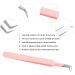Tweezers for Eyelash Extension Professional Pink Stainless Steel Curved Tip Professional Eyelash Tweezers Striped FADVAN(90 Bend Shape) 90 Bend Shape Pink - Buy Online on SooperMarket.com