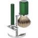 M HLE Hexagon Shaving Set - Silvertip Badger Safety Razor in Aluminum Anodized Forest | Premium International Shipping - Buy Online on SooperMarket.com