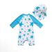 BONVERANO Baby Boys Long-Sleeve Swimsuit with UPF 50+ Sun Protection | Blue Star | 6-9 Months - Buy Online on SooperMarket.com
