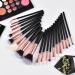 20-Piece Black Makeup Brush Set - Professional Beauty Tools for Foundation Eyeshadow & Powder | Perfect for Flawless Makeup Application - Buy Online on SooperMarket.com