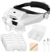Headband Magnifier with LED Light 1X to 14X, SUNJOYCO Handsfree Head Mount Magnifying Glass Visor Headset Loupe Tools for Professional Jewelry Close Work Sewing Crafts Reading Repair, with 5 Lenses