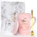 Bokalaka Mother's Day Gift - 400ml Pink Ceramic Coffee Cup with Lid & Spoon | Perfect Mom Gifts & Birthday Present | Best Mom in the World - Buy Online on SooperMarket.com