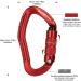 XINDA 22KN Auto Locking Carabiner Clip - Twist Lock, CE UIAA Certified, Heavy Duty - 2 pcs Red - Buy Online on SooperMarket.com