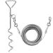 XhuangTech 16.4ft Dog Tie Out Cable with 16 inches Heavy Duty Spiral Ground Stake Spike for Dog Up to 130 lbs for Playing Camping and Backyard in Ground